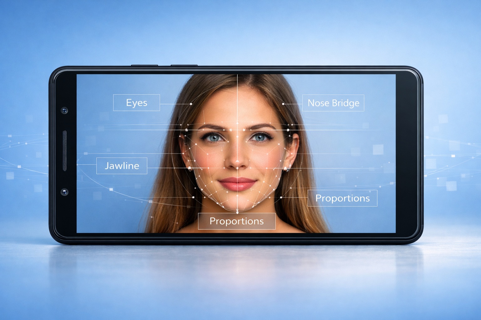 Face Scanner AI App — Facial feature analysis